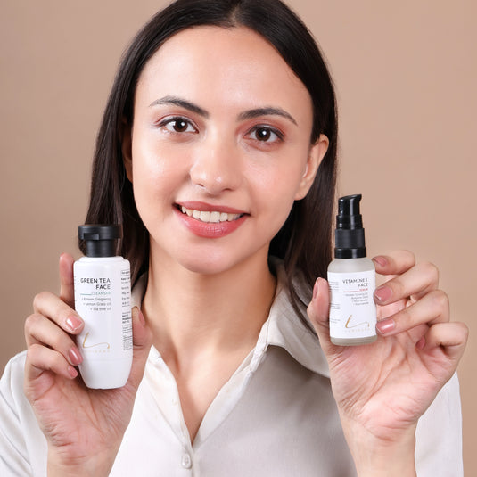 Dry Skin Daily Routine Combo (Green Tea Cleanser + Vitamin E Serum)