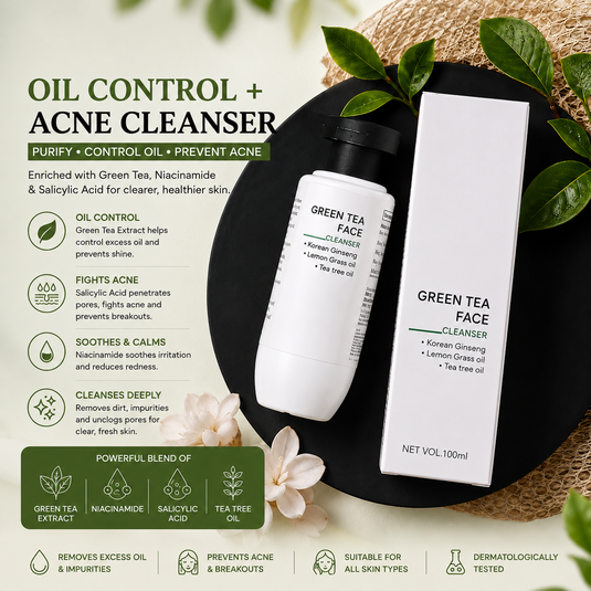 Men's Oil Control + Acne Cleanser Enriched with Green Tea, Niacin-amide & Salicylic Acid