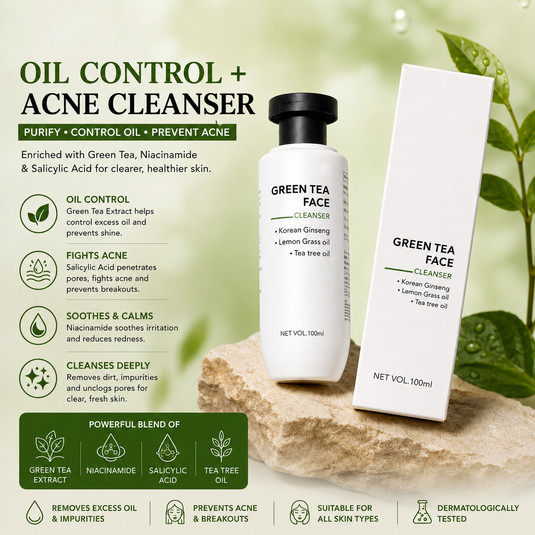 Men's Oil Control + Acne Cleanser Enriched with Green Tea, Niacin-amide & Salicylic Acid