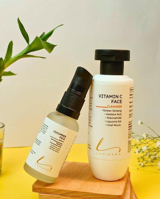 Bright & Hydrate Combo (Vitamin C Cleanser + Cucumber Serum)