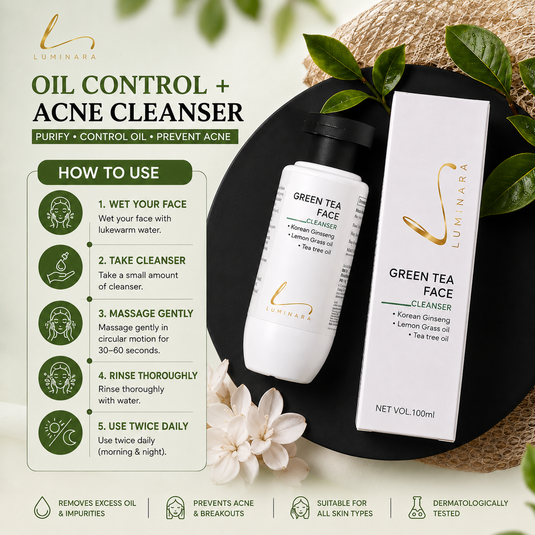 Men's Oil Control + Acne Cleanser  Enriched with Green Tea, Niacin-amide & Salicylic Acid