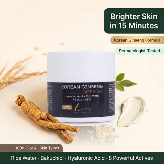 Korean Ginseng Face Mask with Rice Water, Hyaluronic Acid & Bakuchiol | Tanning and Dead Skin