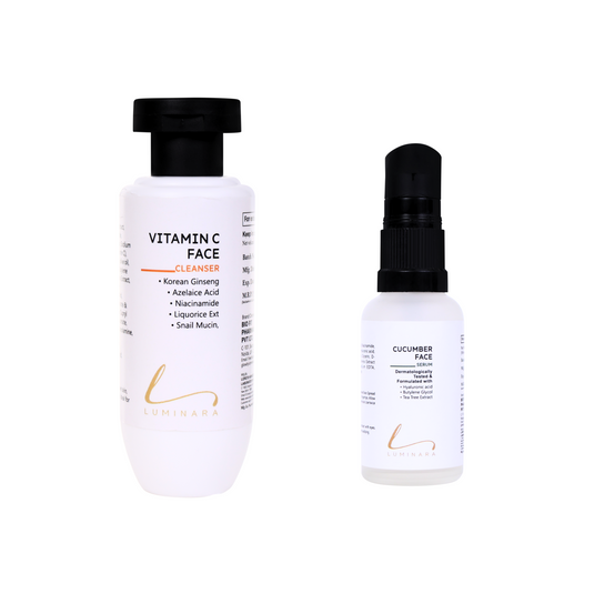 Bright & Hydrate Combo (Vitamin C Cleanser + Cucumber Serum)