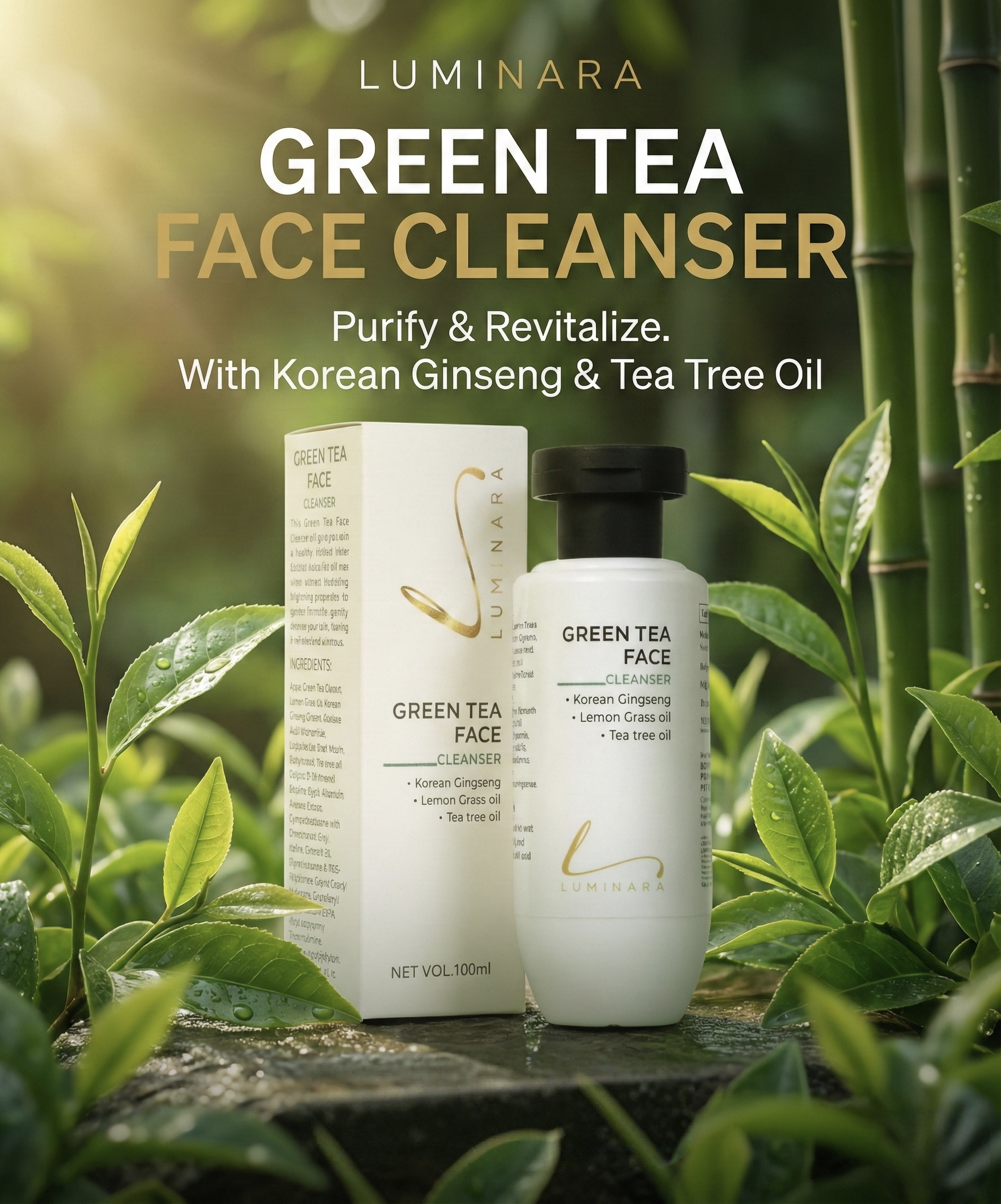 Green tea face cleanser